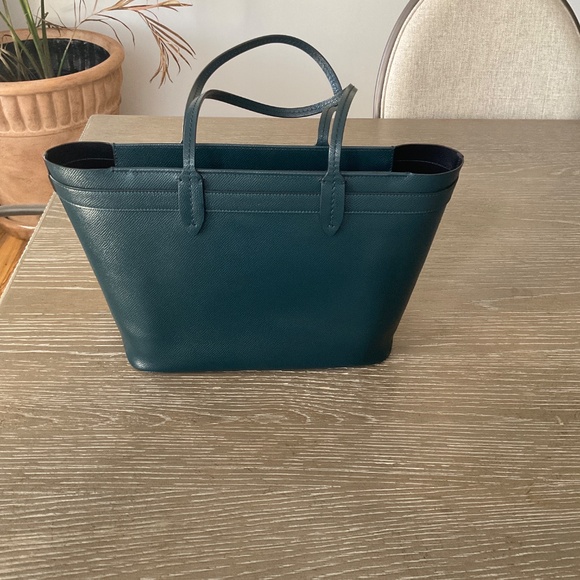 Salvatore Ferragamo Vara Women's Leather Tote and Pouch , Bluish Green - Picture 2 of 6